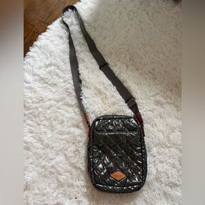 Mz Wallace Quilted Black Crossbody Bag with Adjustable Strap